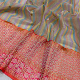 Multicolour kora rangkat handwoven Banarasi saree
