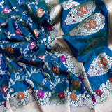 Dual shade pure katan silk Handwoven banarasi saree