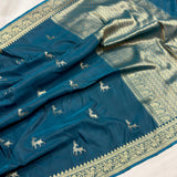 Dual sade pure mashru silk handwoven banarasi saree