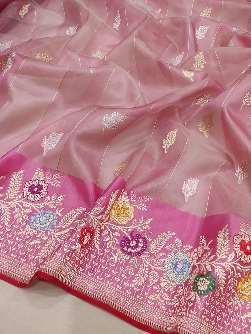 Pure Kora Silk Handwoven Banarasi Saree