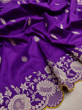 Purple Color Katan Silk Handwoven Banarasi Saree