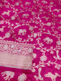 Pink colour pure Katan silk handwoven banarasi saree
