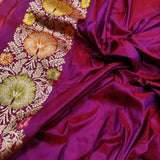 Dual Shade Pure Katan Silk Handwoven Banarasi Saree