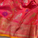 Dual shade pure katan silk Handwoven banarasi saree