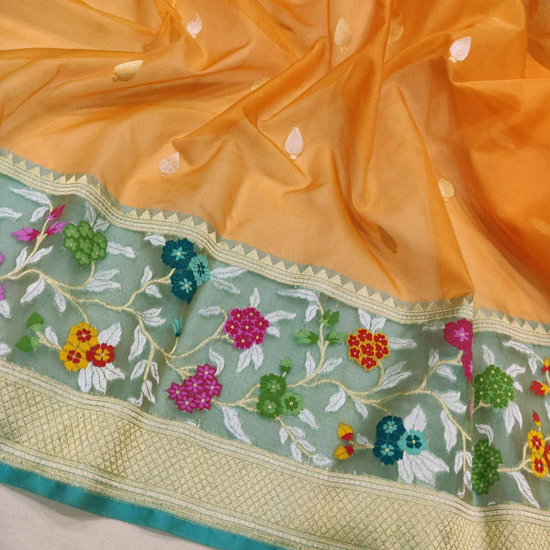 Pure Kora Silk Handwoven Banarasi Saree