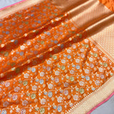 Pure katan silk Handwoven banarasi saree