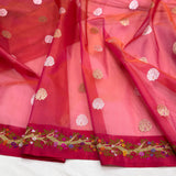 Pure Kora handwoven Banarasi saree