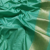 Aqua colour Pure Katan Silk Handwoven Banarasi Saree