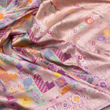 Light pink colour pure katan silk handwoven banarasi silk saree