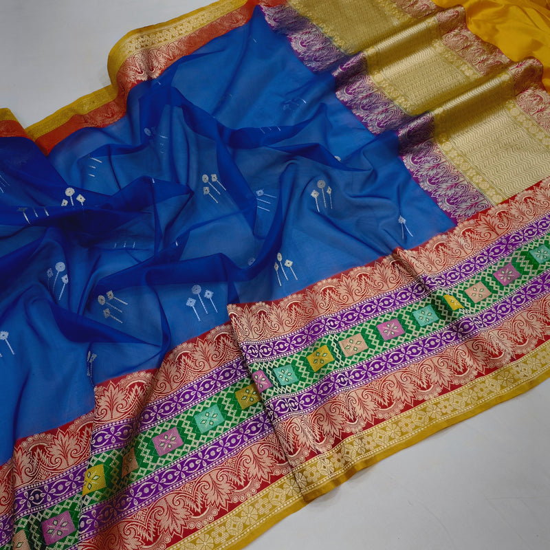 Pure Kora Silk Handwoven Banarasi Saree