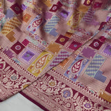 Multicolor Pure Katan Silk Handwoven Banarasi Saree