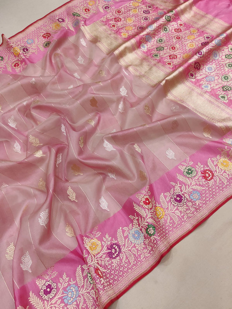 Pure Kora Silk Handwoven Banarasi Saree