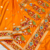 Pure katan silk Handwoven banarasi saree