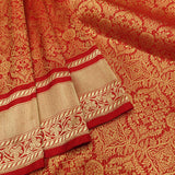 Red colour pure katan silk Handwoven banarasi Tanchoi saree