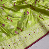 Pure katan silk Handwoven banarasi saree
