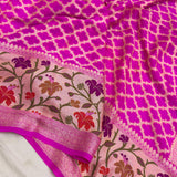 Pink Colour Chiffon Georgette Handwoven Banarasi Saree