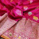 Pink Color Pure Katan Silk Handwoven Banarasi Saree