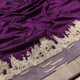 Purple Colour Katan Silk Handwoven Banarasi Saree