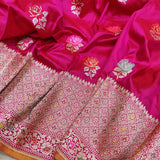 Pink Color Pure Katan Silk Handwoven Banarasi Saree