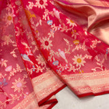 Dual sade pure kora jamdani Handwoven banarasi saree