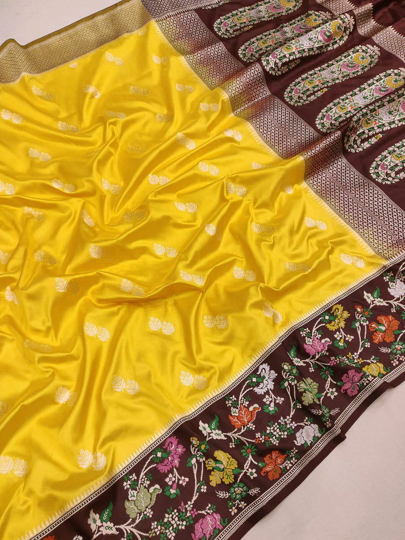 Pure katan silk Handwoven banarasi saree