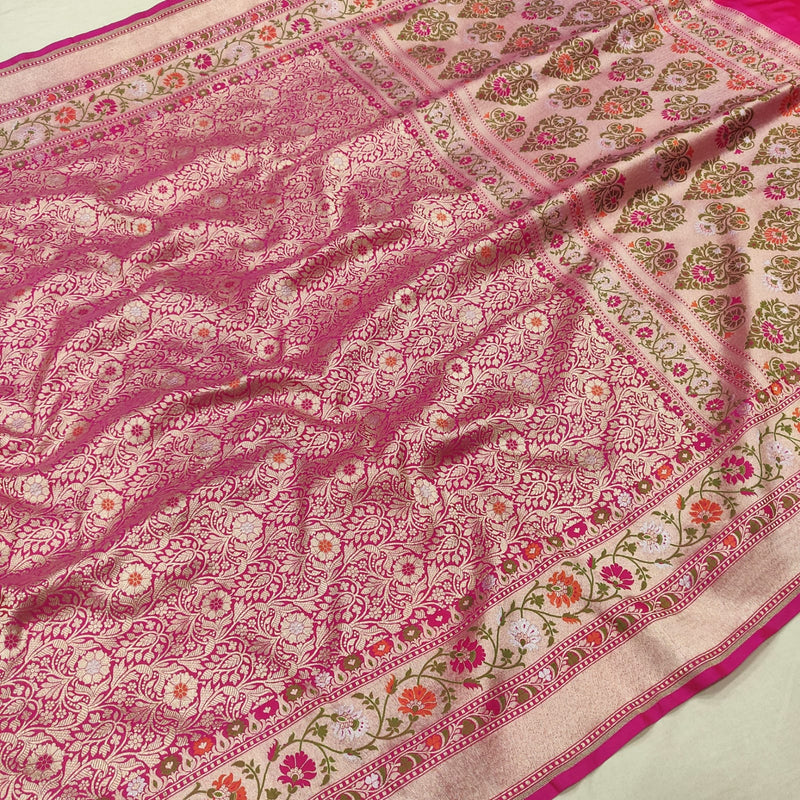 Pure Katan Silk Handwoven Banarasi tanchoi Saree