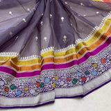 Pure kora Handwoven Banarasi saree