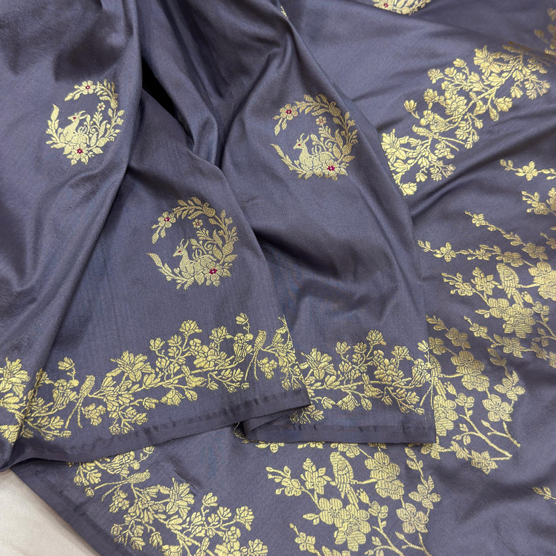 Pure katan silk Handwoven banarasi saree