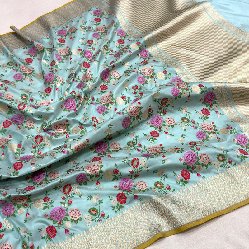 Pure katan silk Handwoven banarasi saree