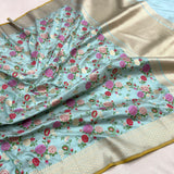 Pure katan silk Handwoven banarasi saree