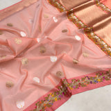 Pure Kora handwoven Banarasi saree