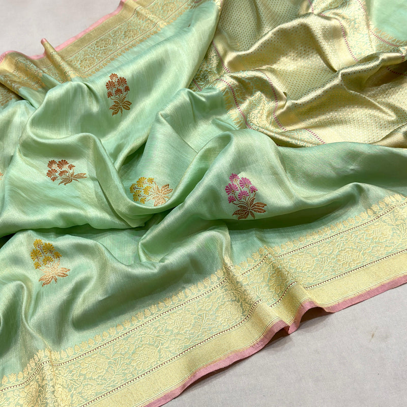 Pure silk by tissue Handwoven Banarasi saree