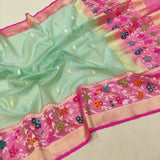 Pure Kora Silk Handwoven Banarasi Saree
