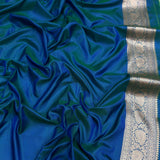 Dual shade pure katan silk Handwoven banarasi saree