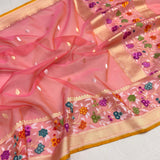 Pure Kora Silk Handwoven Banarasi Saree