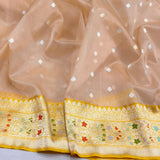 Pure Kora handwoven Banarasi saree