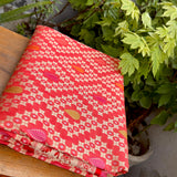 Peach colour pure katan silk Handwoven banarasi saree