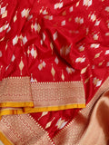 Red colour Pure Katan Silk Handwoven Banarasi Saree