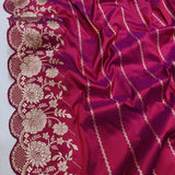 Wine Color Katan Silk Handwoven Banarasi Saree