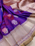 Dual Shade Pure Katan Silk Handwoven Banarasi Saree