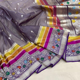 Pure kora Handwoven Banarasi saree