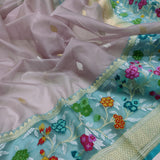 Pure Kora Silk Handwoven Banarasi Saree