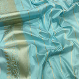 Sky blue Colour Pure Katan Silk Handwoven Banarasi Saree