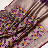 Pure katan silk Handwoven banarasi rangkat saree