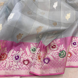 Pure kora Handwoven Banarasi saree