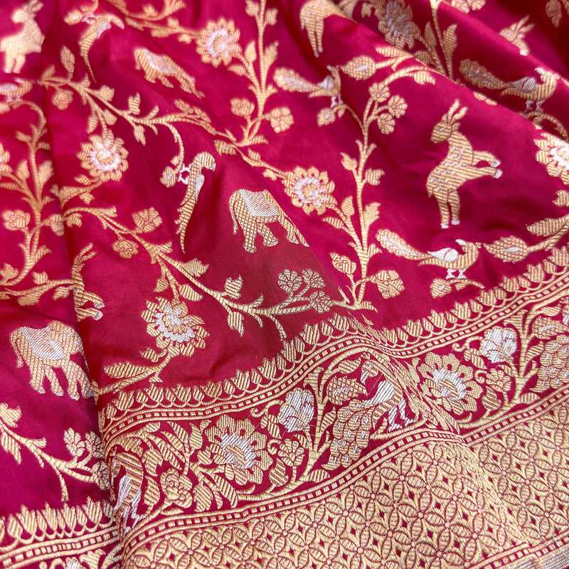 Pure katan silk Handwoven banarasi saree