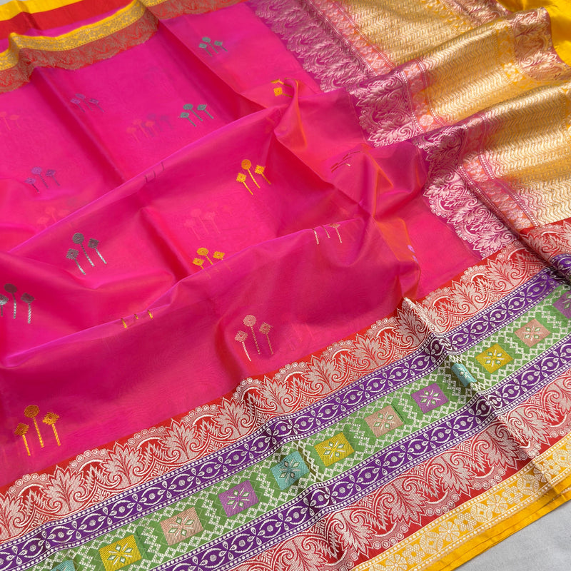Pure kora Handwoven Banarasi saree