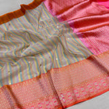 Multicolour kora rangkat handwoven Banarasi saree