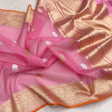 Pure kora Handwoven banarasi saree