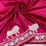 Rani pink colour pure katan silk Handwoven banarasi saree